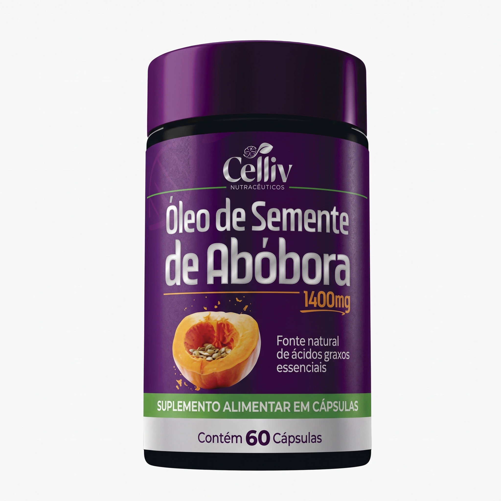 OLEO DE SEMENTES DE ABOBORA 60 CAPS 1400 MG- CELLIV